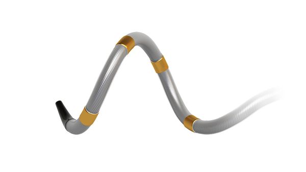 Rendering of a spiral-shaped catheter with four electrodes